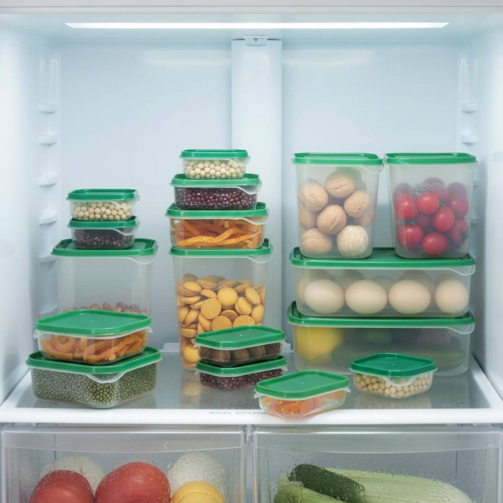 Food Storage Containers Plastic Box - 17 Pieces Fridge Storage Box Set