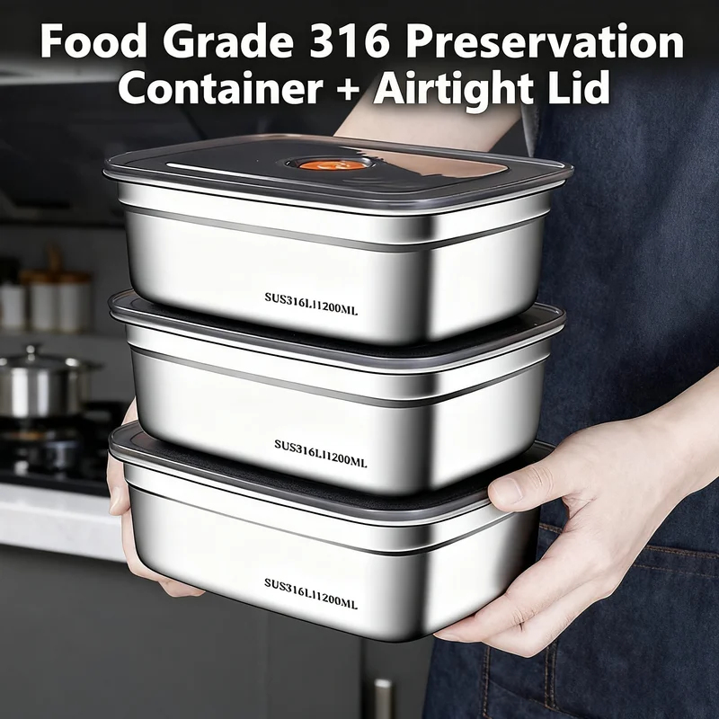 Food Storage Camping - Large Capacity Stainless Steel Leak Proof