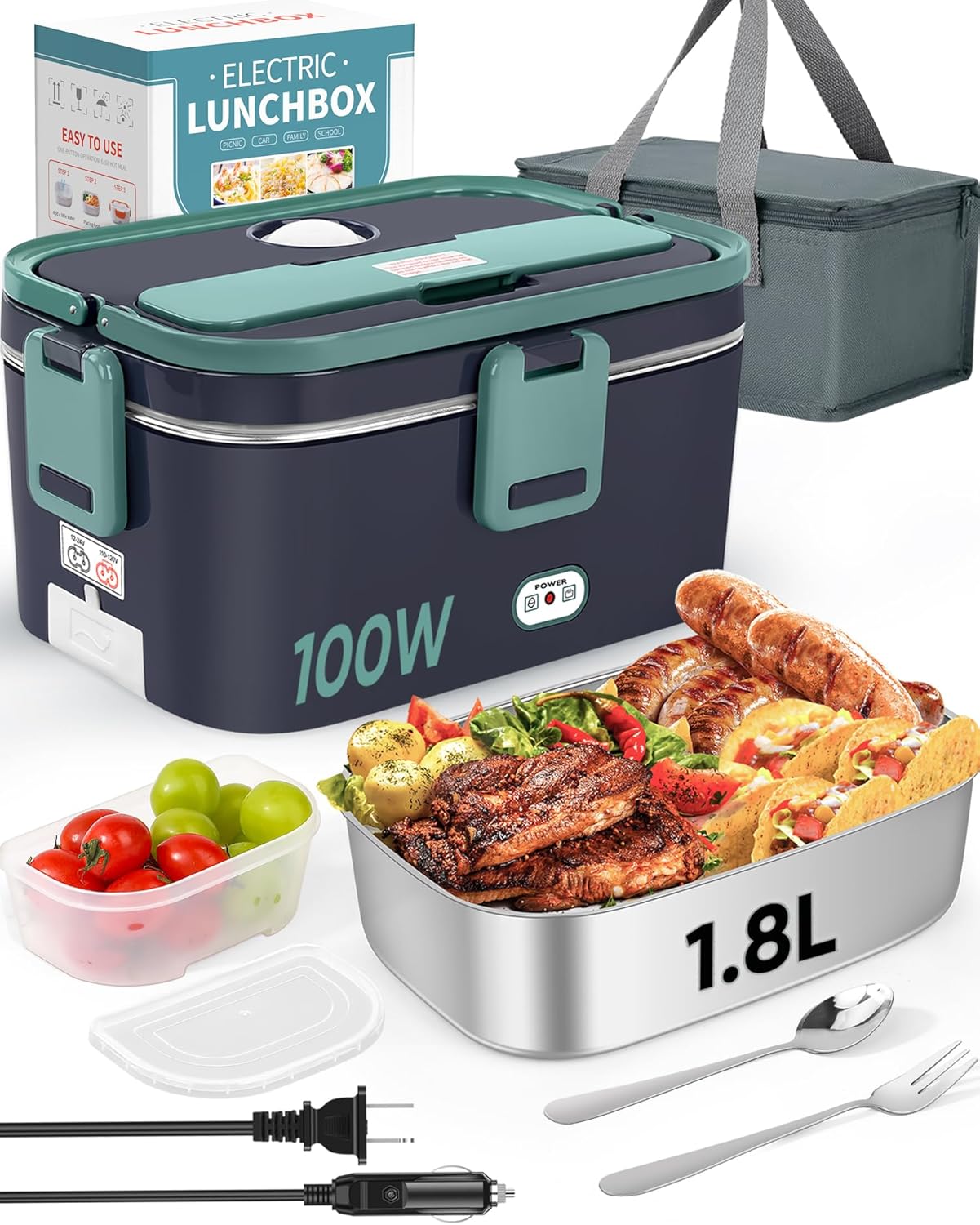 Food Storage Box Stainless Steel - 2025 New Non-Water-Filling Car Electric Lunch