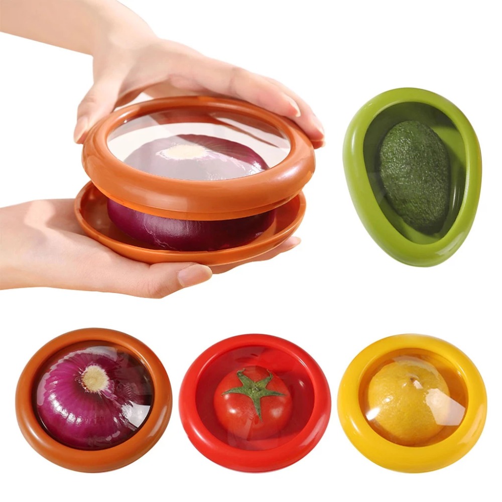 Food Storage Containers Plastic Box - Transparent Avocado Fresh Keeping Food Saver