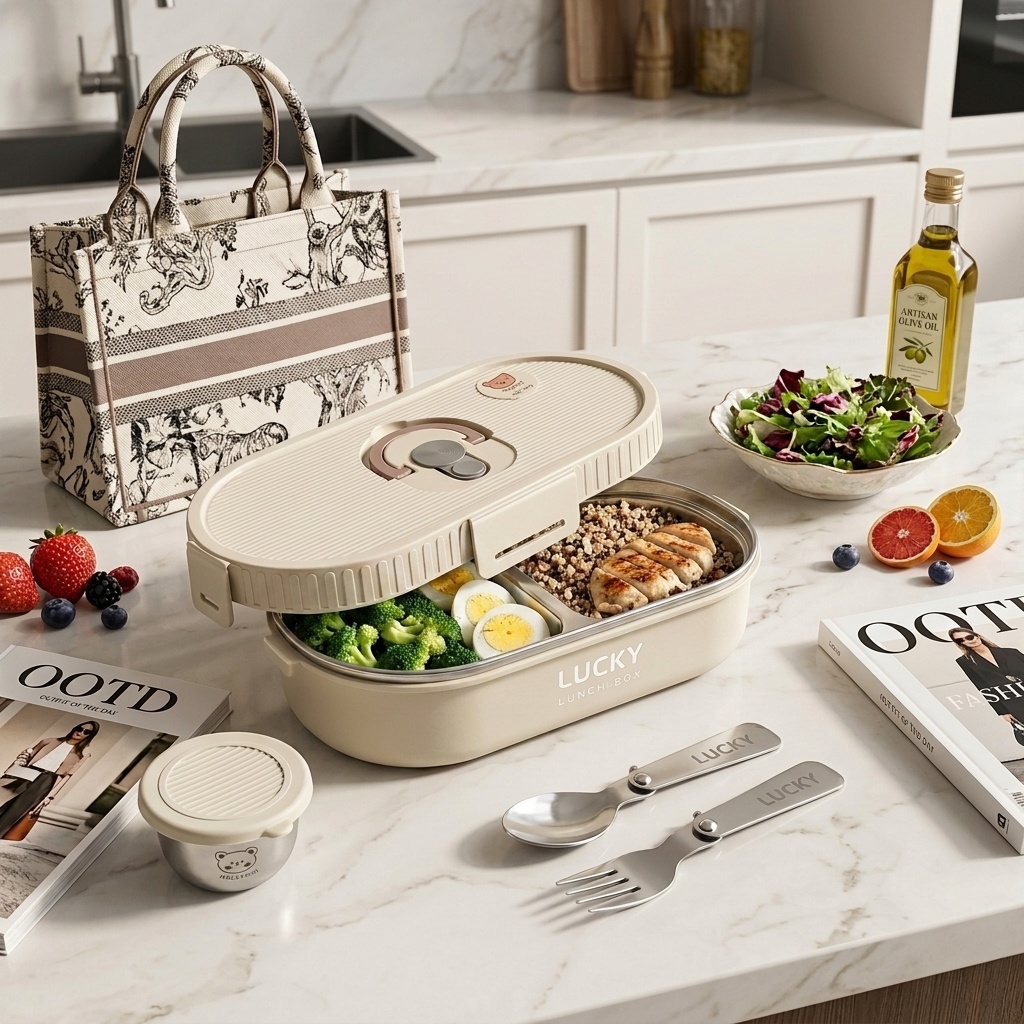 Food Storage Box Stainless Steel - Microwavable 304 Stainless Steel Bento Lunch