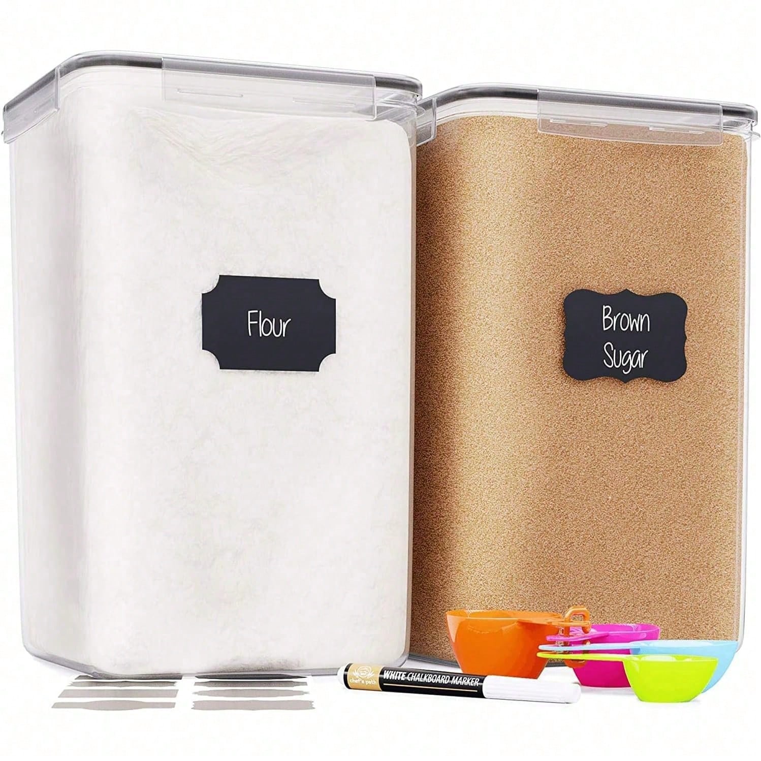Xl Food Storage Containers With Lids - Extra Large Flour And Sugar Storage