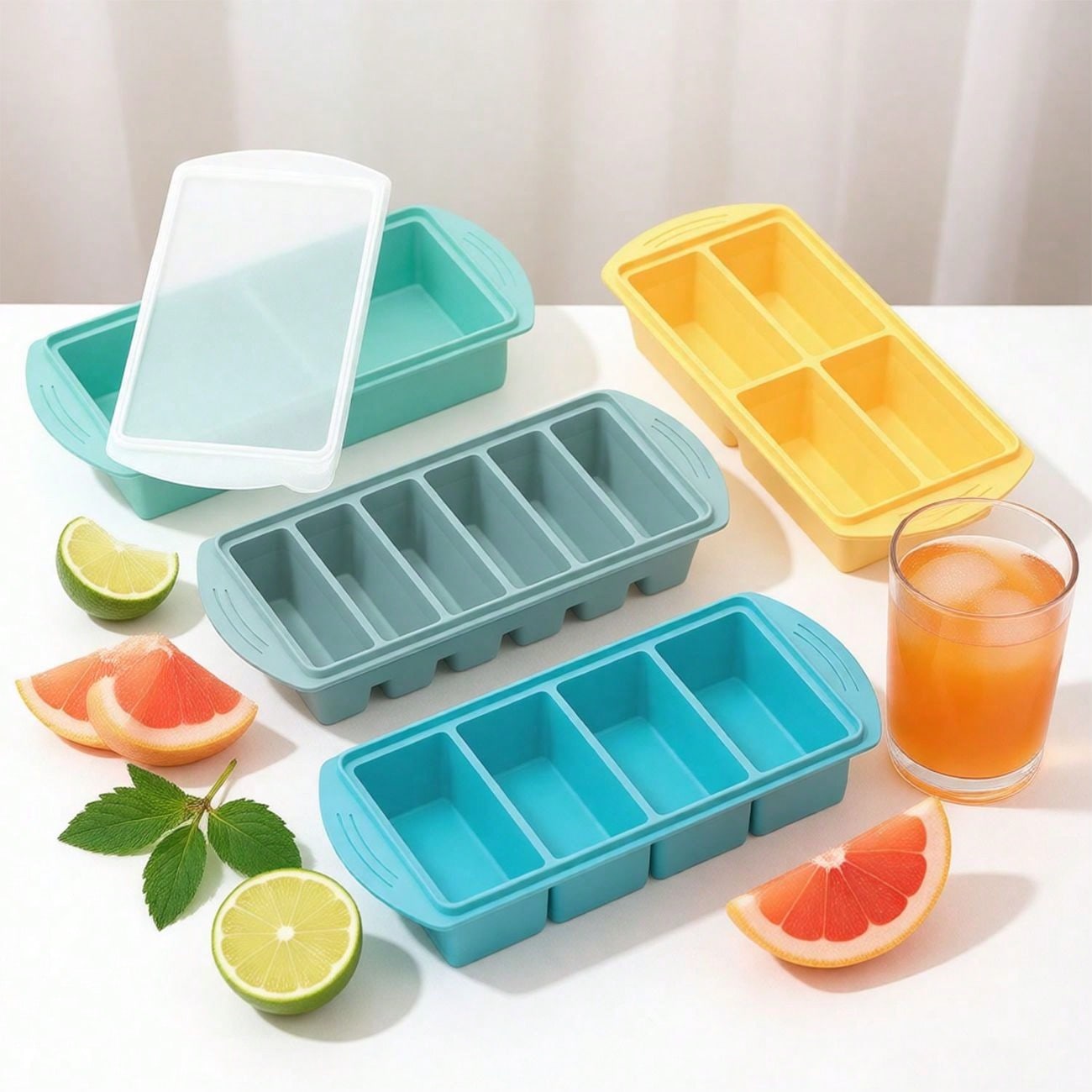 Xl Food Storage Containers With Lids - Silicone Freezer Tray with Lid 2/4