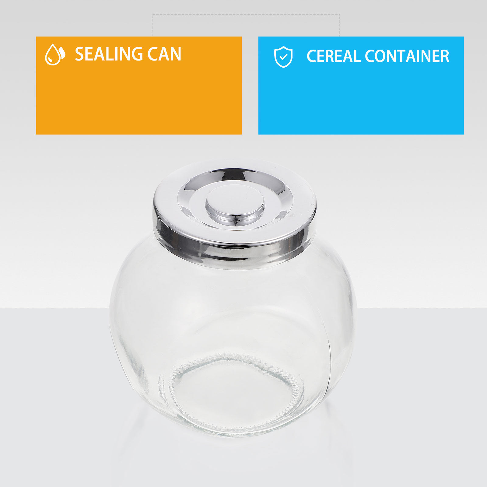 Food Storage Glass Jar - 2Pcs Fruit Jam Storage Bottles Household