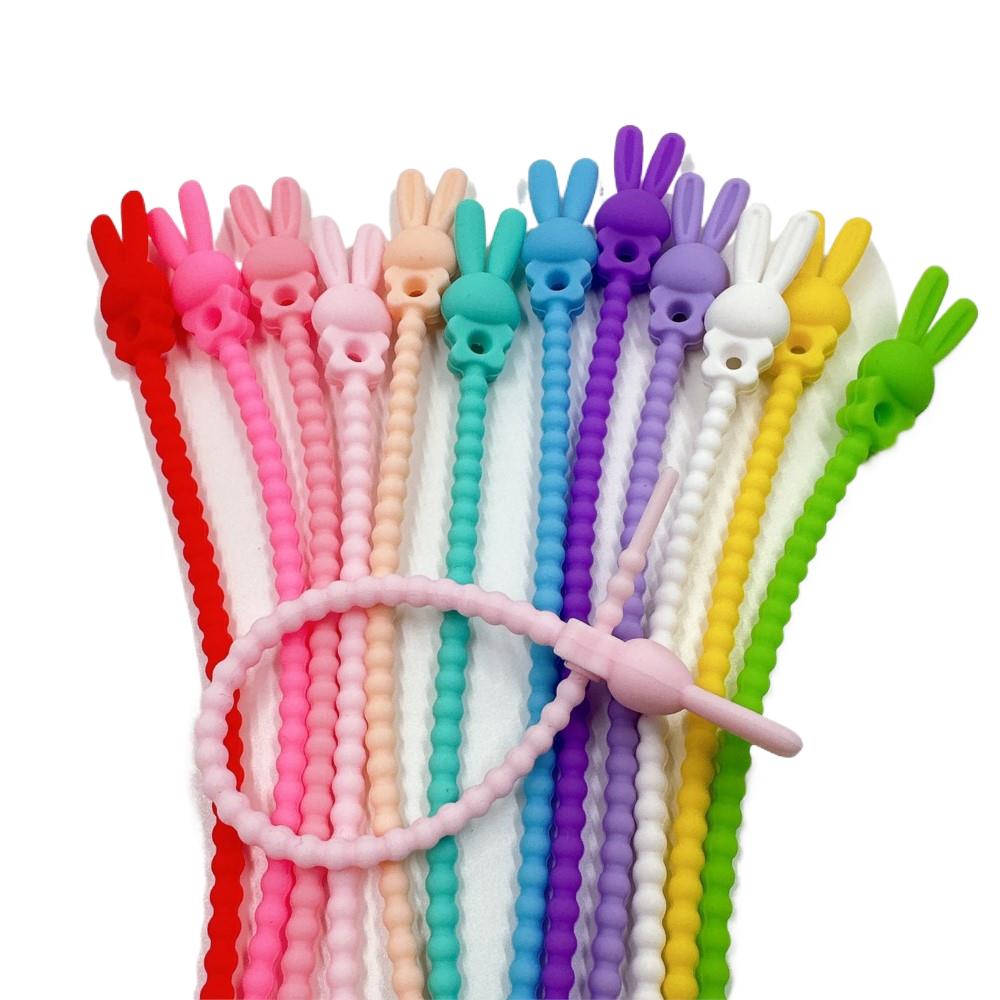 Food Storage Bags Reusable - 10Pcs Flower Star Silicone Cable Organizer