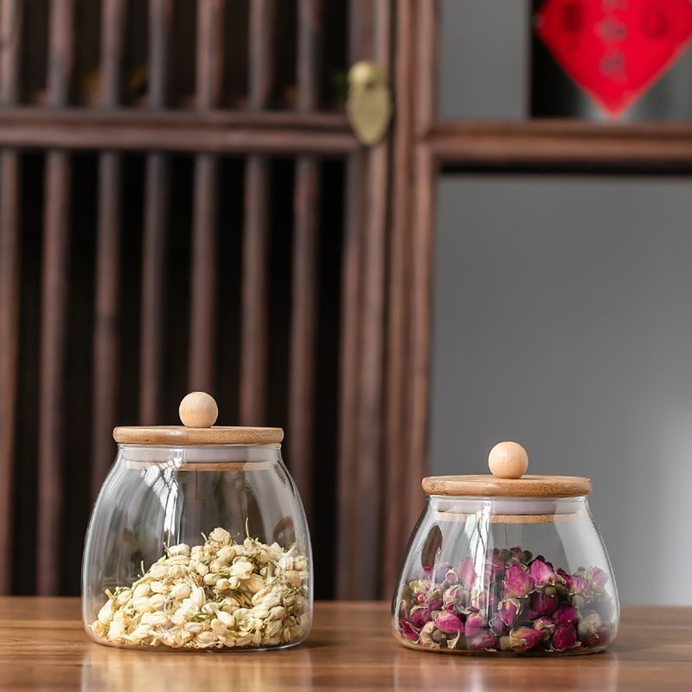 Wooden Lid Glass Sealed Jar Fo - đánh giá và giá Glass Food Storage Xl