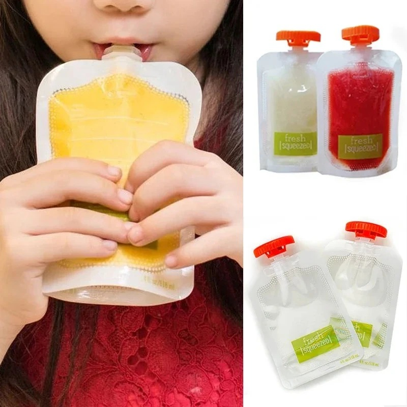10Pcs Baby Food and Juice Box  - đánh giá và giá Food Storage Silicone Bags