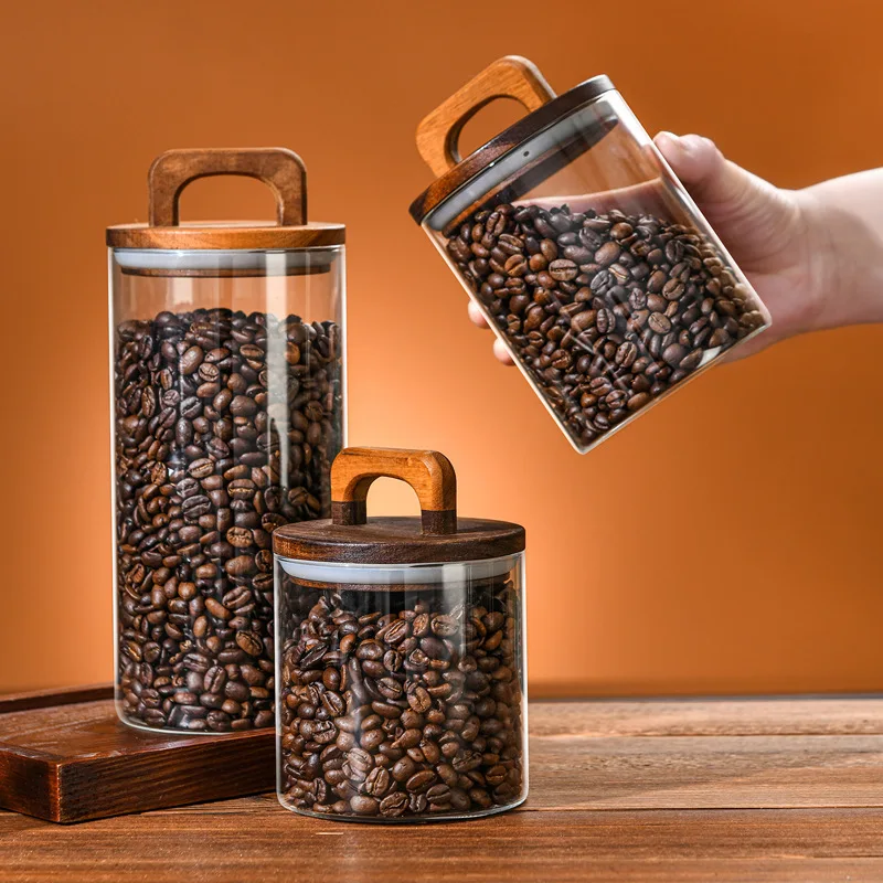 700-2100ml Wood Lid Glass Jar  - đánh giá và giá Glass Food Storage Xl