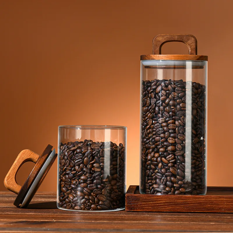 700-2100ml Wood Lid Glass Jar  - đánh giá và giá Glass Food Storage Xl
