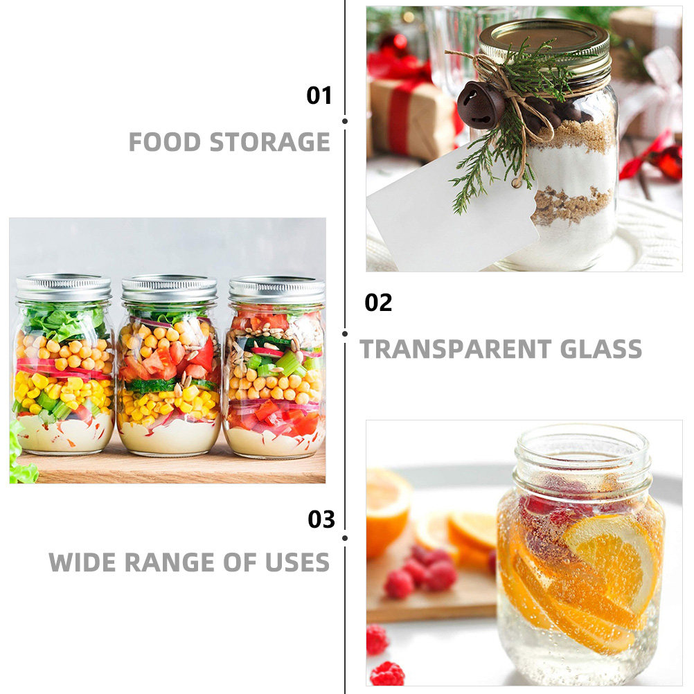 6Pcs Transparent Round Glass J - đánh giá và giá Food Storage Glass Jar
