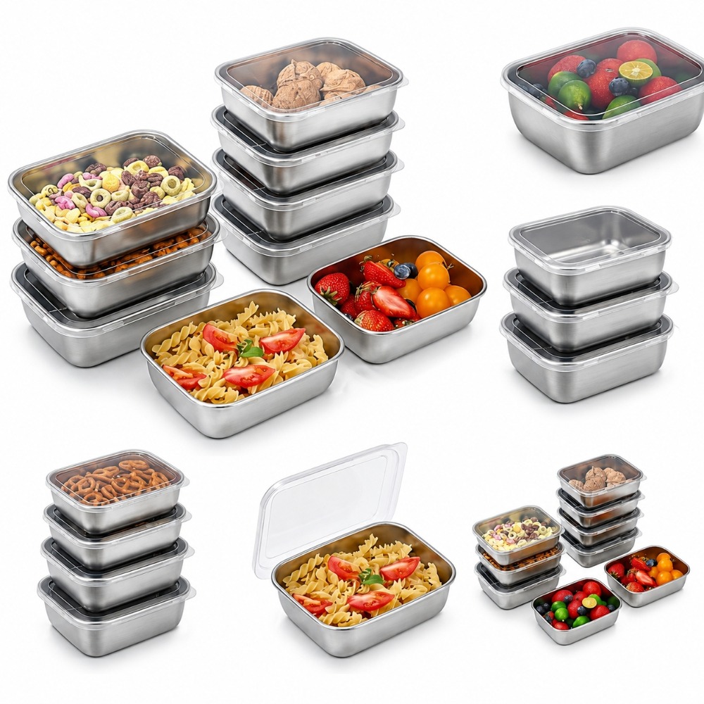 6PCS Stainless Steel Food Stor - đánh giá và giá Food Storage Box Stainless Steel