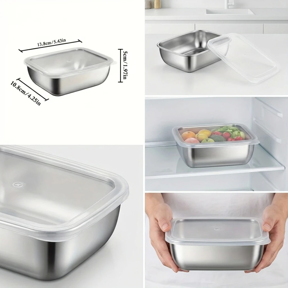 6PCS Stainless Steel Food Stor - đánh giá và giá Food Storage Box Stainless Steel