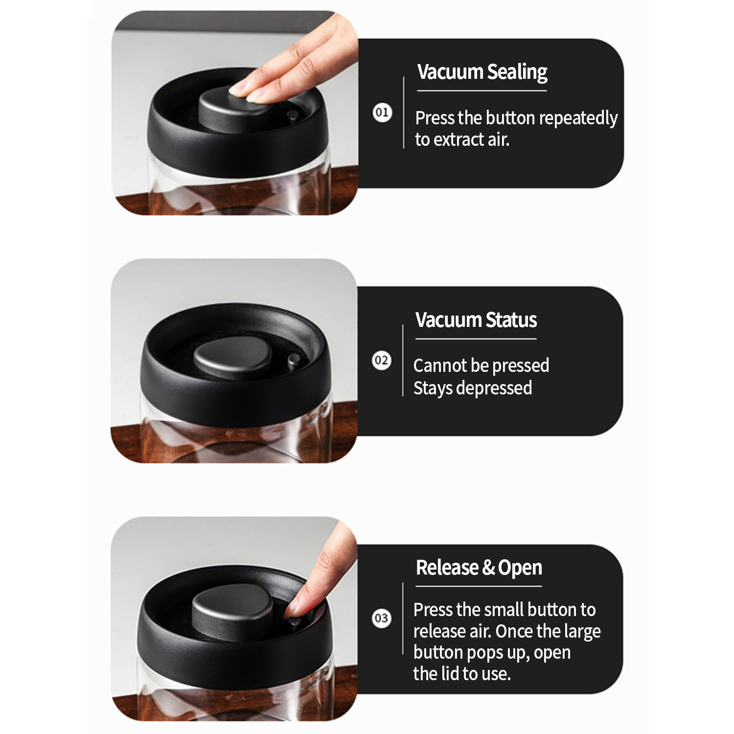OANKR Vacuum Coffee Canister 5 - đánh giá và giá Food Storage Glass Jar