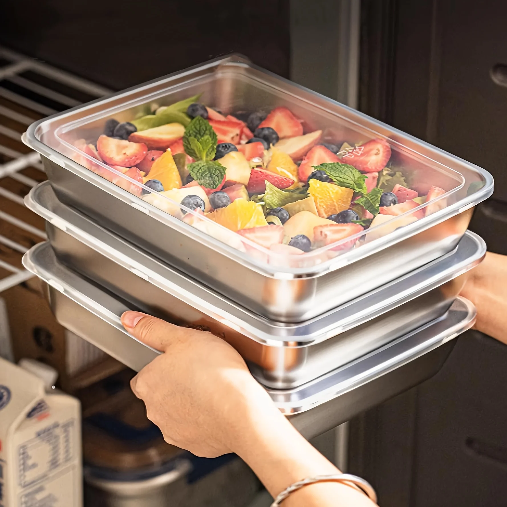 3pcs Stainless Steel Food Cont - đánh giá và giá Food Storage Box Stainless Steel