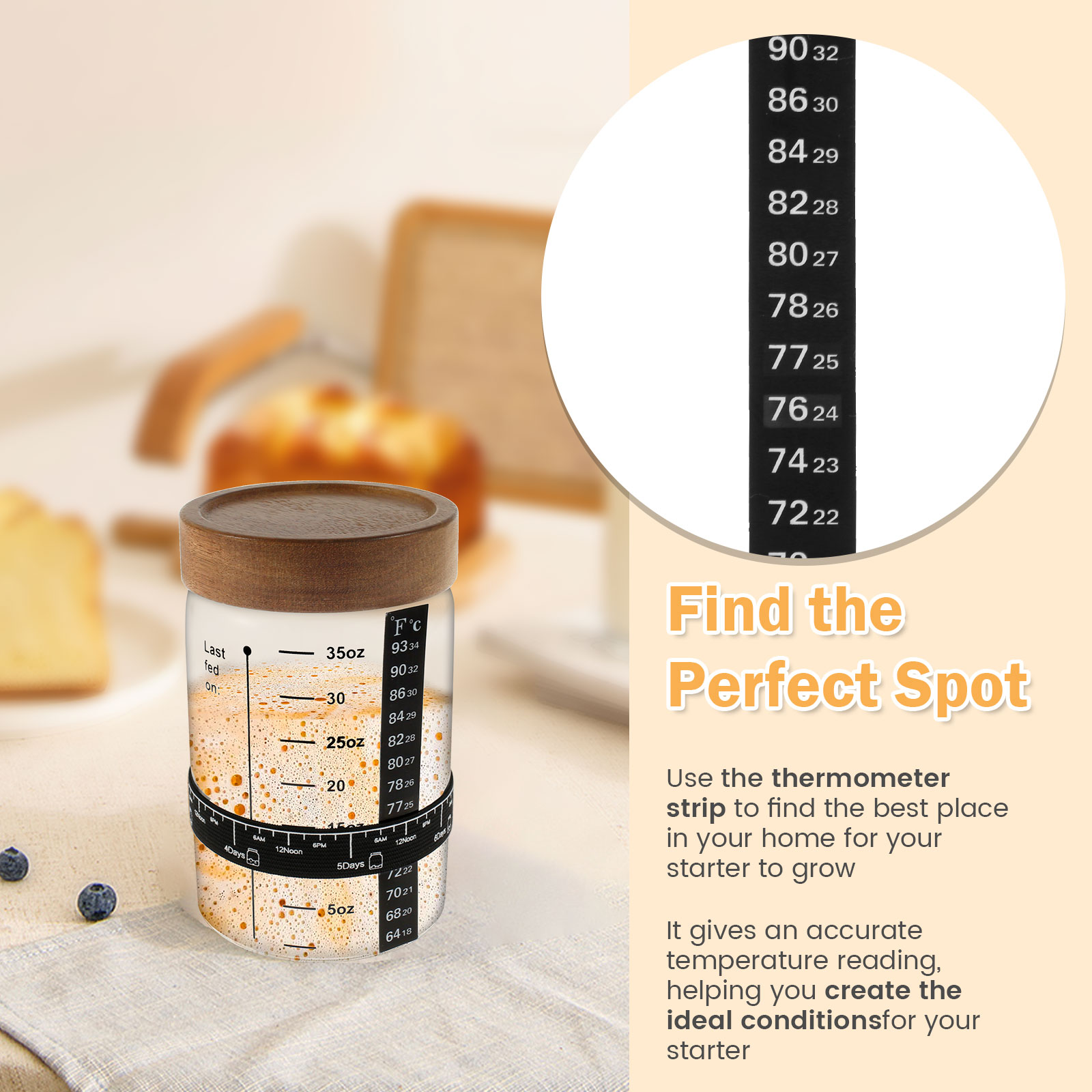 Sourdough Starter Jar Kit 1000 - đánh giá và giá Food Storage Glass Jar