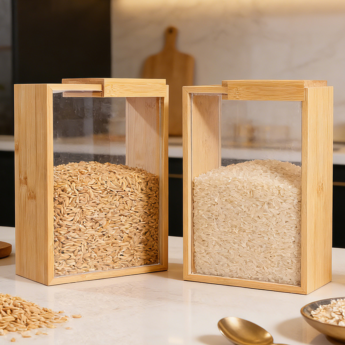 E9 1Pcs Bamboo Cereal Rice Sto - đánh giá và giá Food Storage Lidl
