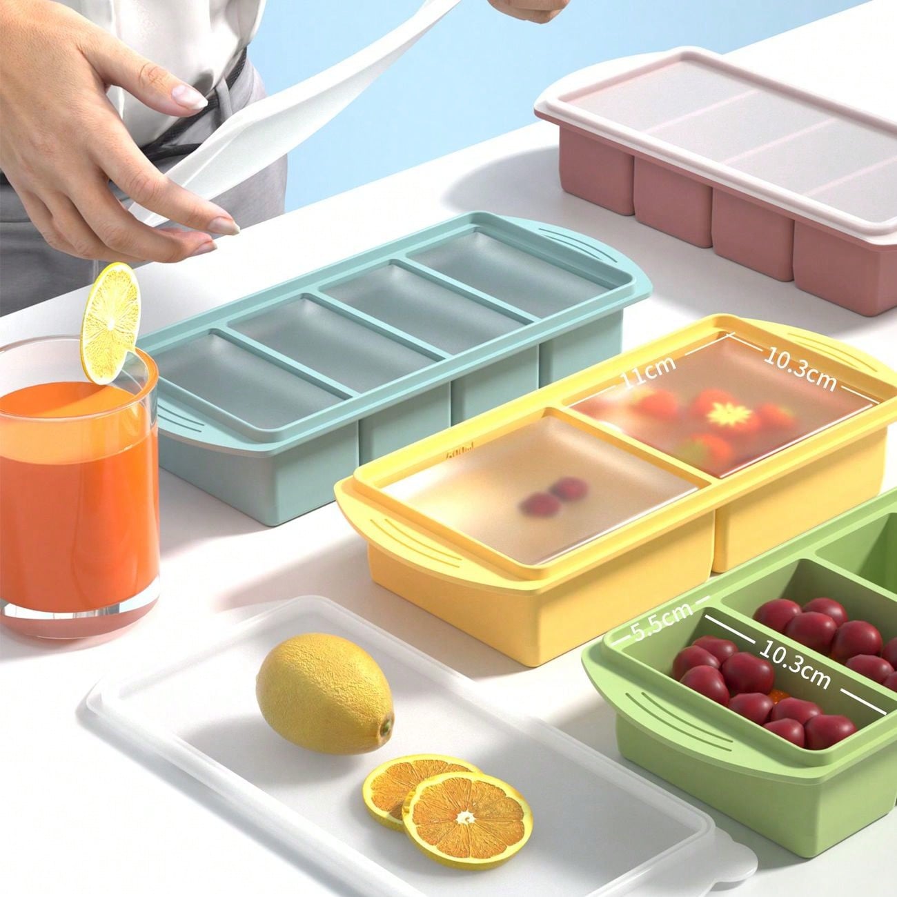 Silicone Freezer Tray with Lid - đánh giá và giá Xl Food Storage Containers With Lids