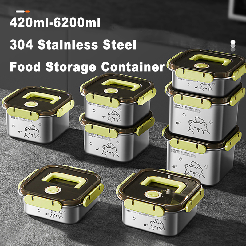 COOKER KING 420ml-6200ml Large - đánh giá và giá Food Storage Box Stainless Steel