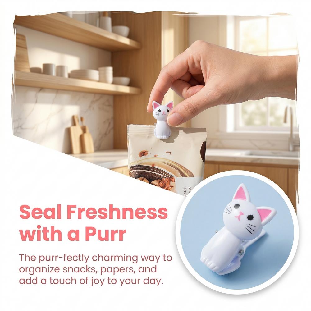 Cute Cat Shaped Bag Clips Reus - đánh giá và giá Food Storage Bags Reusable